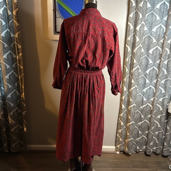 Eddie Bauer Vintage Floral Corduroy Maxi Dress SZ Small Petite - Picture 8 of 11